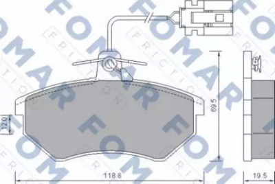FOMAR FRICTION fo634381 -  Комплект тормозных колодок, дисковый тормоз